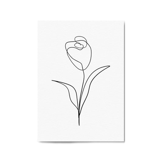 Minimal Floral Drawing Flower Abstract Wall Art #26 - The Affordable Art Company