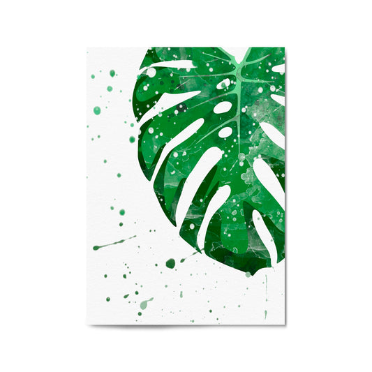 Palm Leaf Tropical Green Minimal Wall Art #5 - The Affordable Art Company