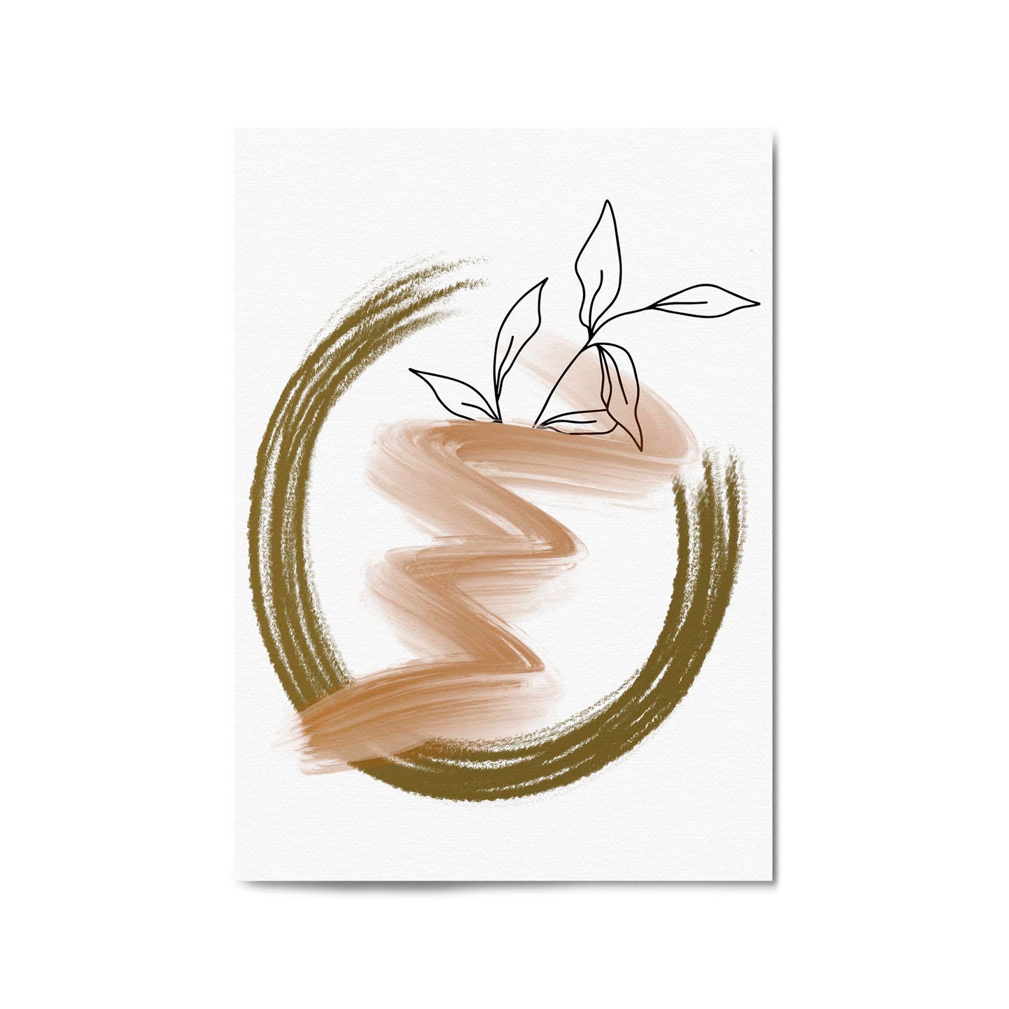 Plant Abstract Minimal Retro Drawing Wall Art #3 - The Affordable Art Company