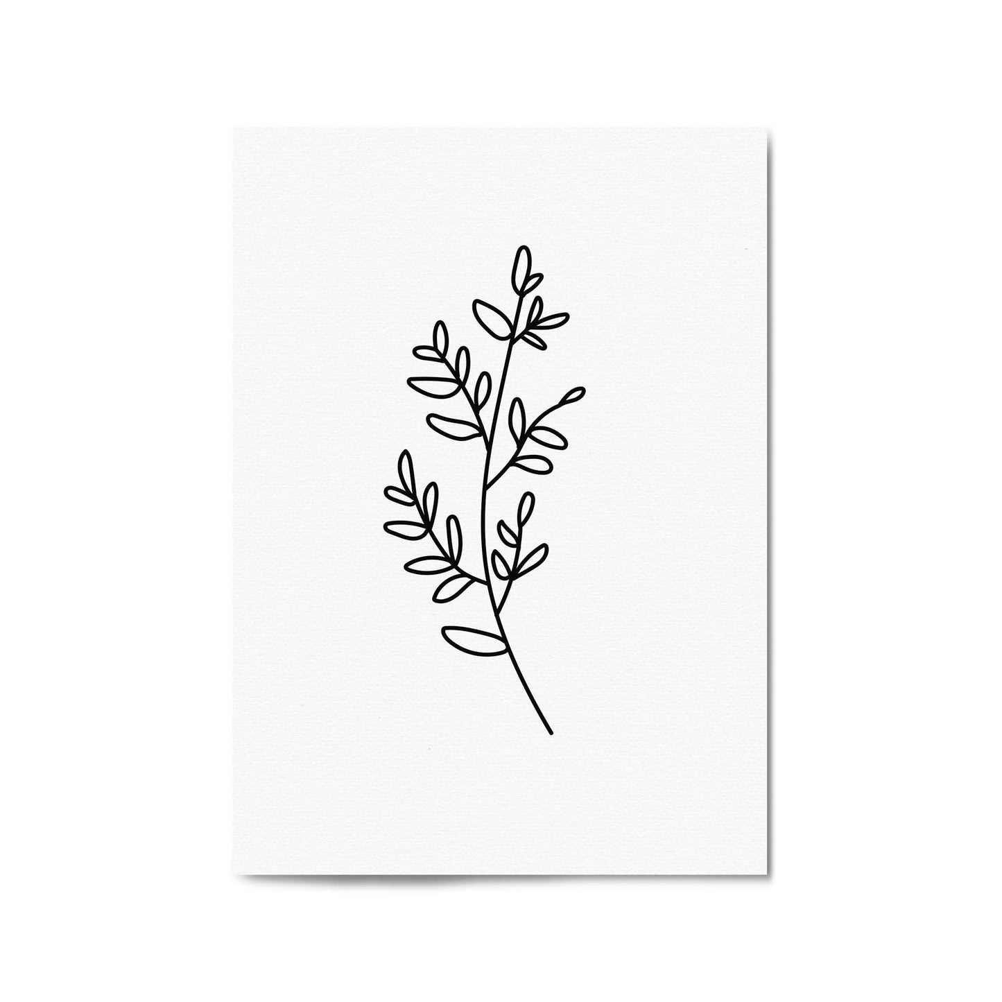 Minimal Branch Line Drawing Plant Nature Wall Art #3 - The Affordable Art Company