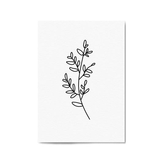 Minimal Branch Line Drawing Plant Nature Wall Art #3 - The Affordable Art Company