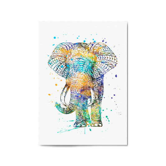 Elephant Mandala Cute Pattern Animal Wall Art - The Affordable Art Company