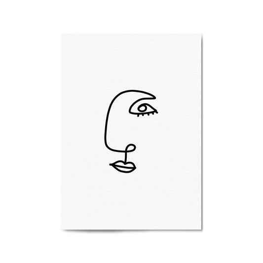Minimal Abstract Line Face Modern Wall Art #6 - The Affordable Art Company