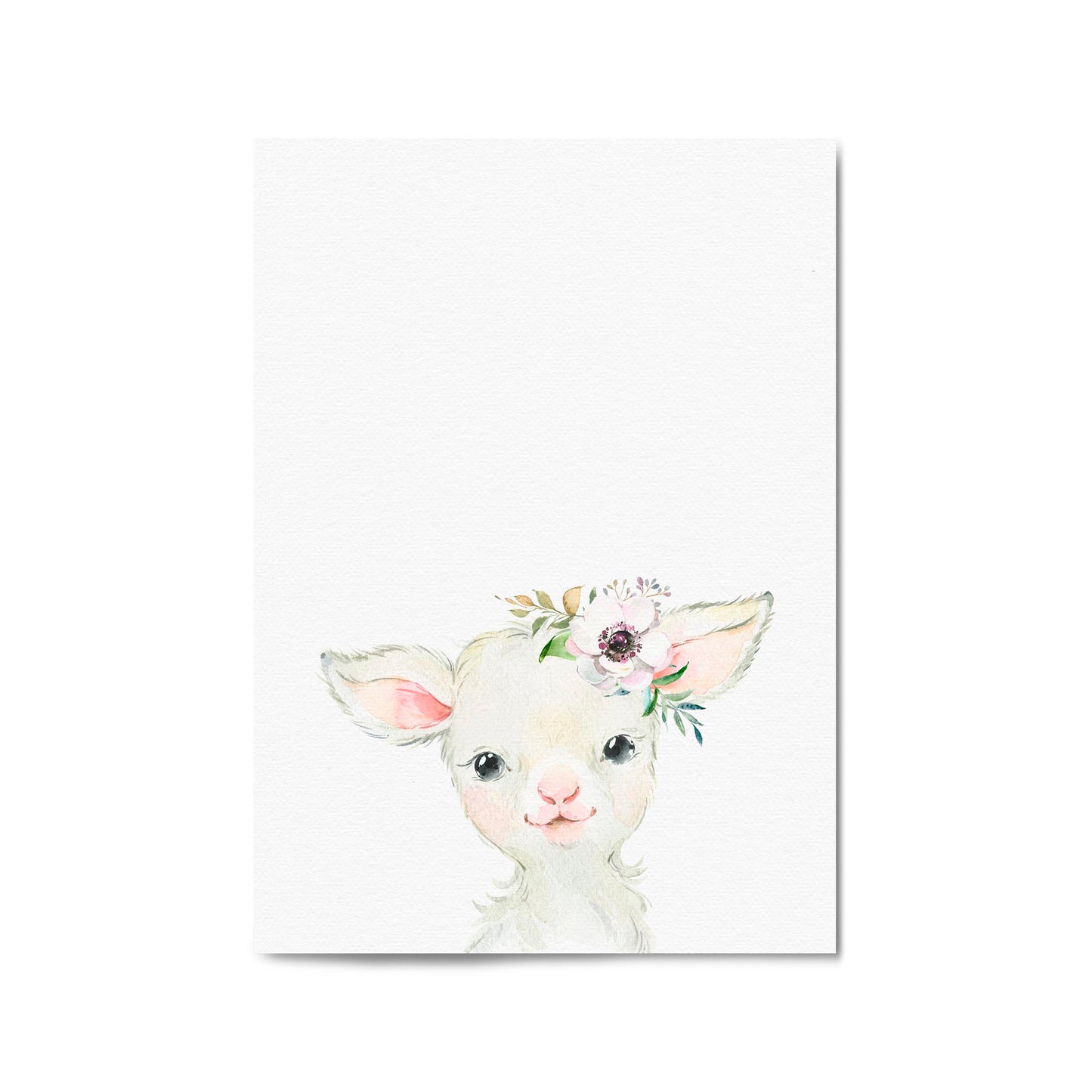 Cute Baby Lamb Nursery Animal Gift Wall Art - The Affordable Art Company