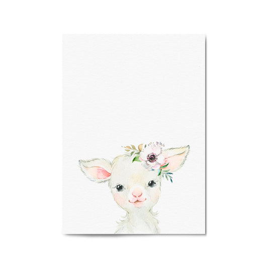 Cute Baby Lamb Nursery Animal Gift Wall Art - The Affordable Art Company