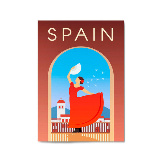 Retro Spain European Vintage Travel Wall Art - The Affordable Art Company