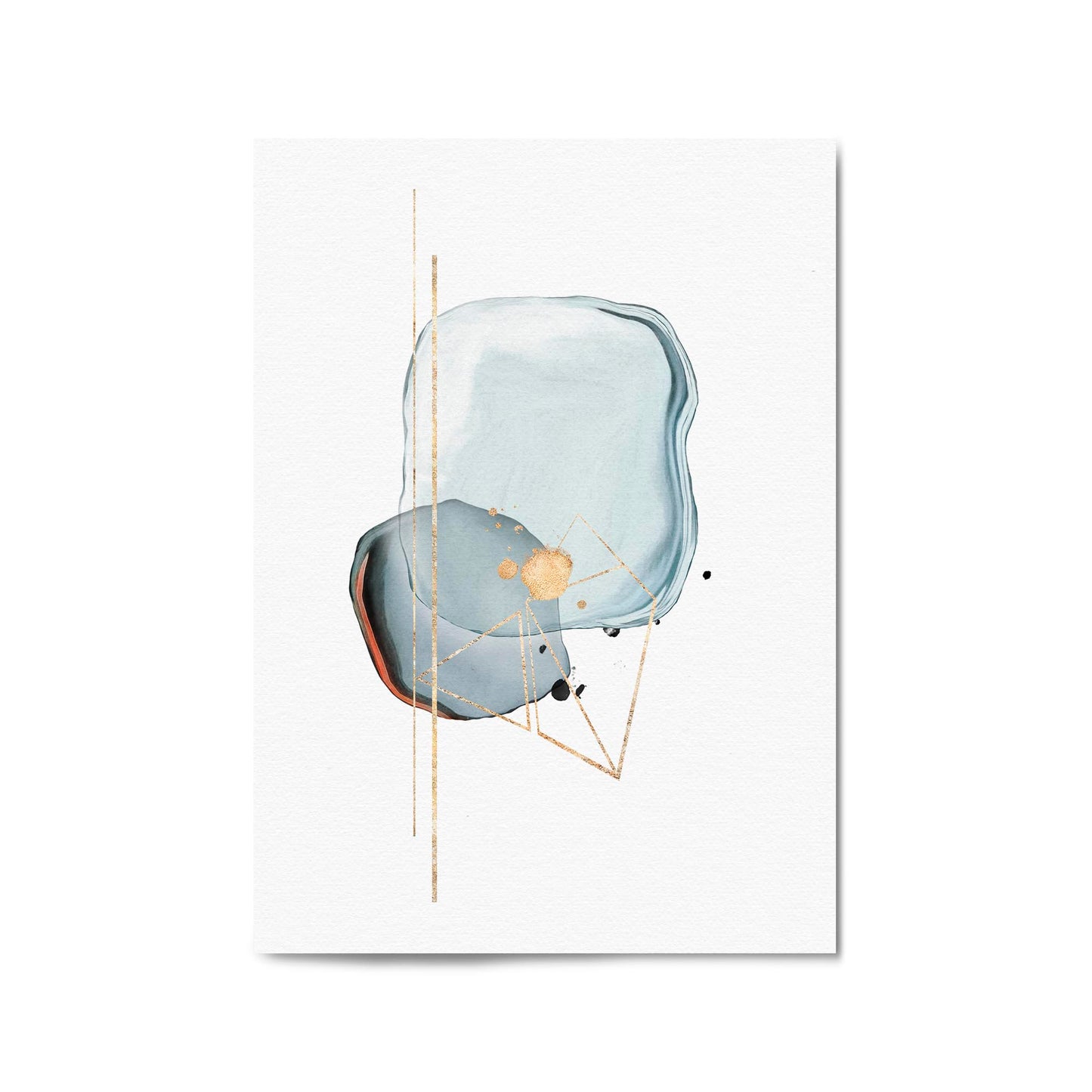 Blue Abstract Painting Minimal Modern Wall Art #1 - The Affordable Art Company