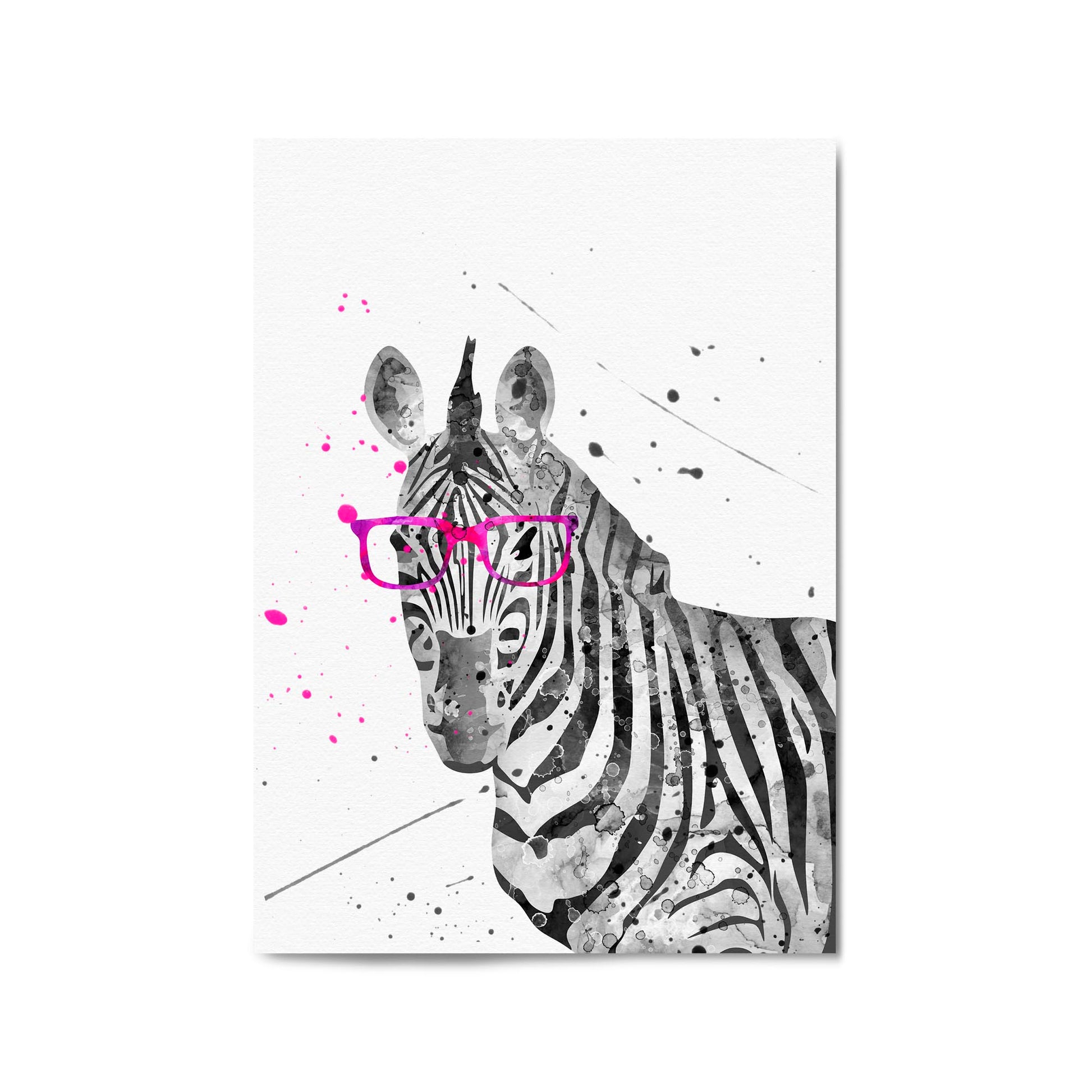 Zebra with Glasses Nursery Cute Baby Wall Art - The Affordable Art Company