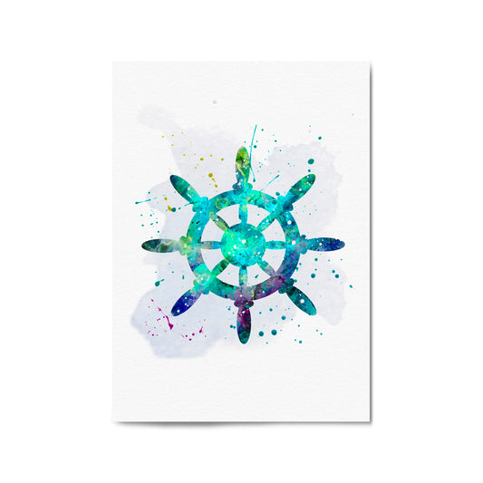 Sail Boat Wheel Nursery Coastal Sailing Wall Art - The Affordable Art Company