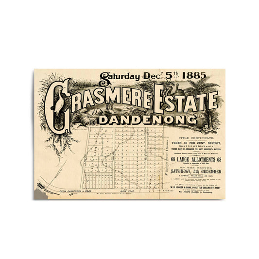 Dandenong Melbourne Vintage Real Estate Advert Art #2 - The Affordable Art Company
