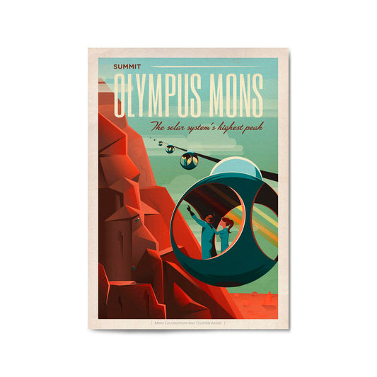 Retro Olympus Mons Space NASA Science Wall Art - The Affordable Art Company