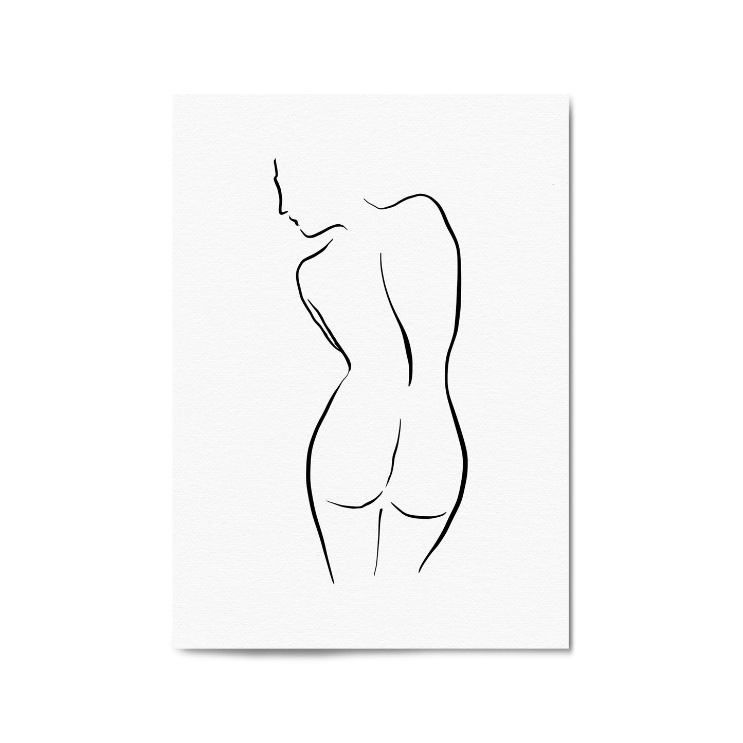 Abstract Line Drawing Female Nude Wall Art - The Affordable Art Company