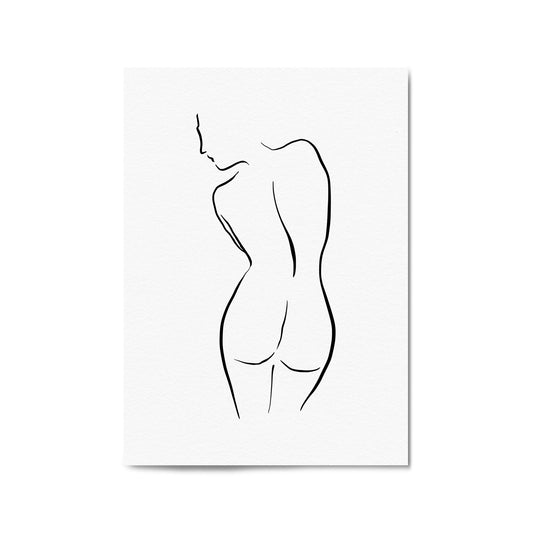 Abstract Line Drawing Female Nude Wall Art - The Affordable Art Company