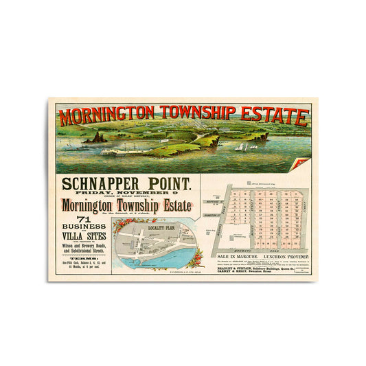 Mornington Melbourne Vintage Real Estate Advert Art - The Affordable Art Company