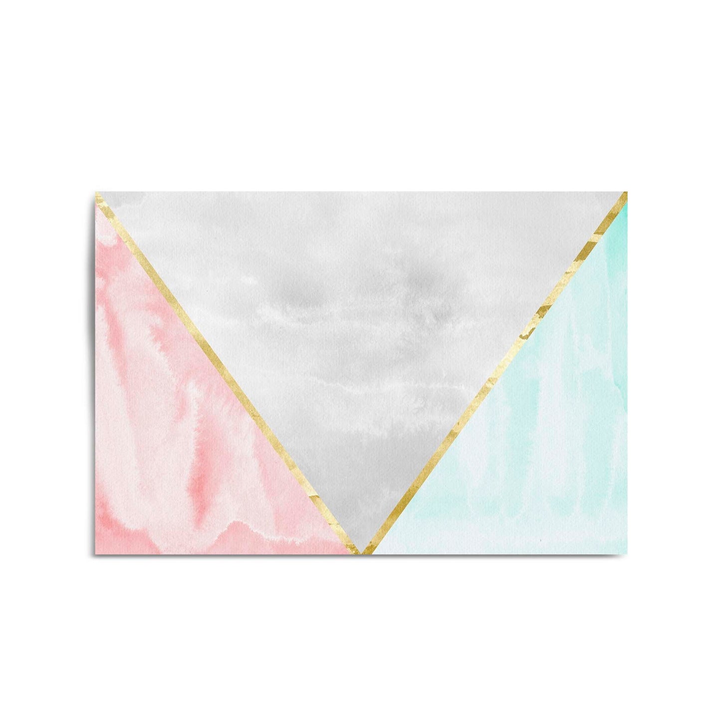 Abstract Pink and Blue Geometric Minimal Wall Art - The Affordable Art Company