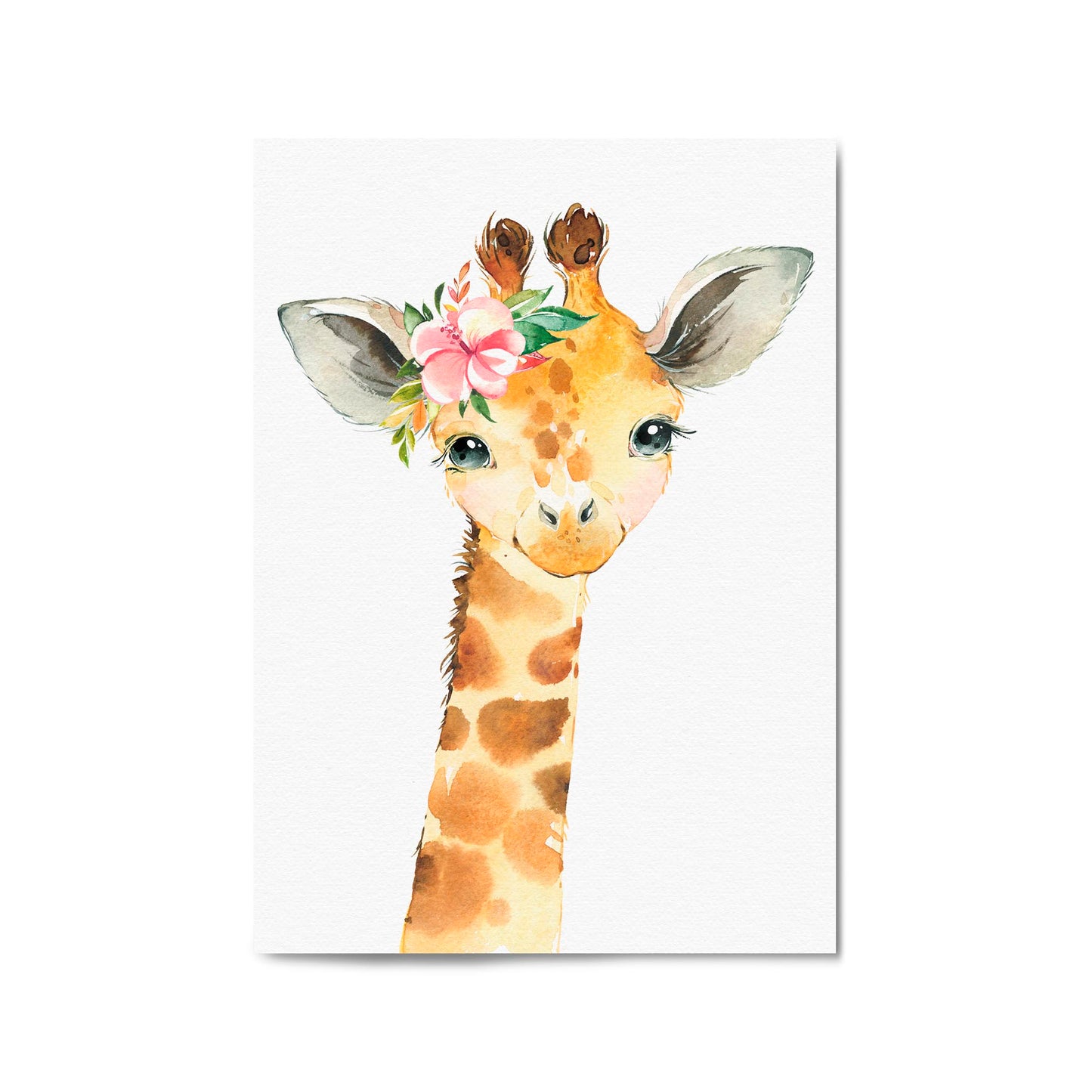 Cute Baby Giraffe Nursery Animal Gift Wall Art - The Affordable Art Company