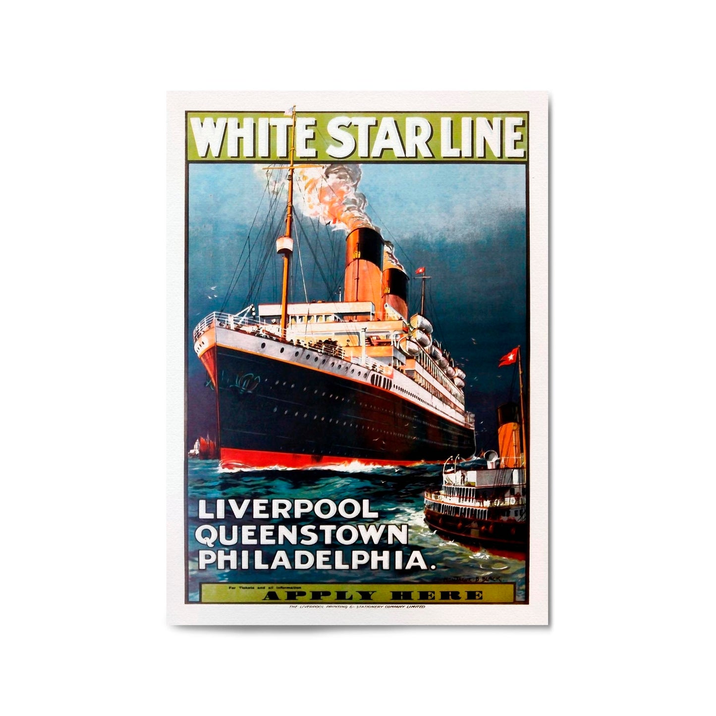 White Star Line Vintage Shipping Advert Wall Art #1 - The Affordable Art Company