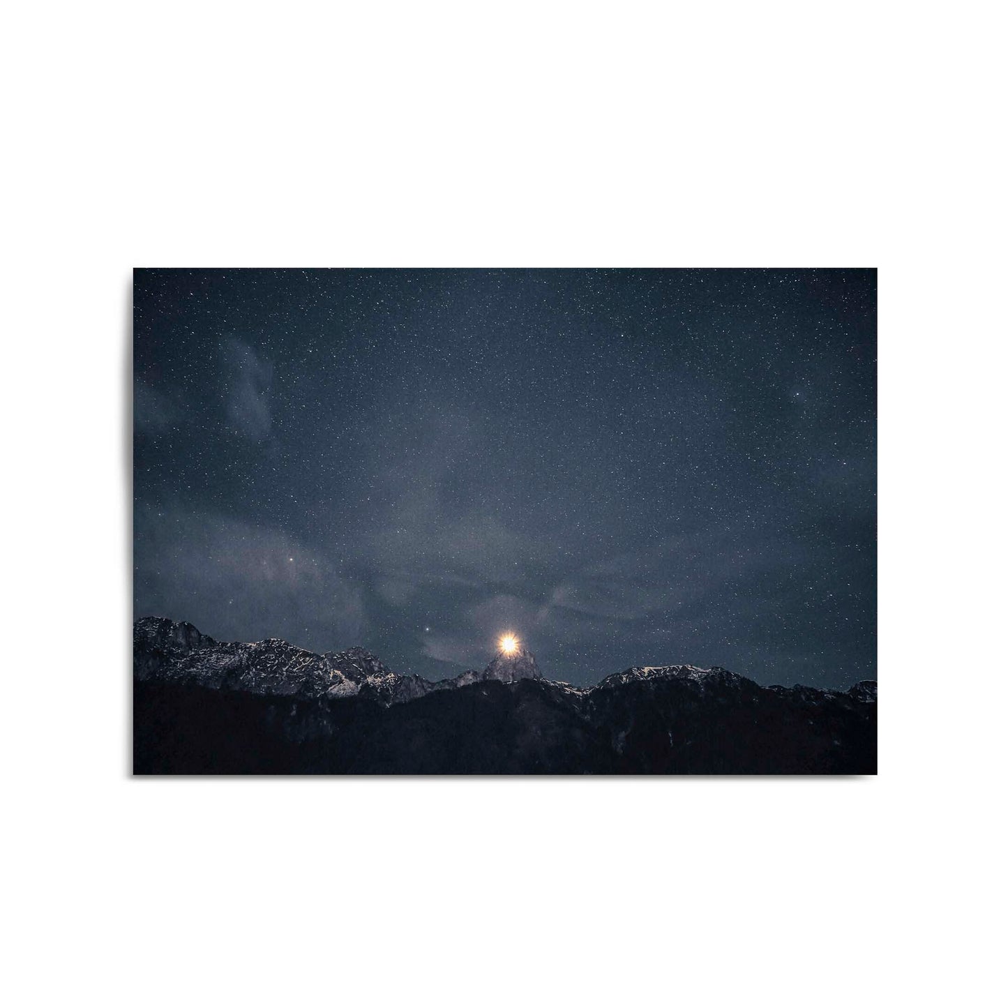 Starry Mountains Night Photograph Wall Art - The Affordable Art Company