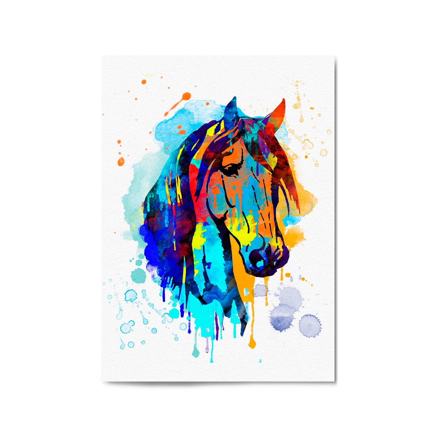 Horse Painting Girls Bedroom Colourful Wall Art #4 - The Affordable Art Company