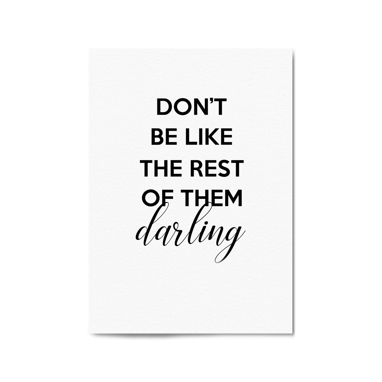 "Darling" Fashion Bedroom Artwork Quote Wall Art - The Affordable Art Company