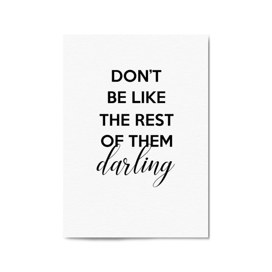 "Darling" Fashion Bedroom Artwork Quote Wall Art - The Affordable Art Company