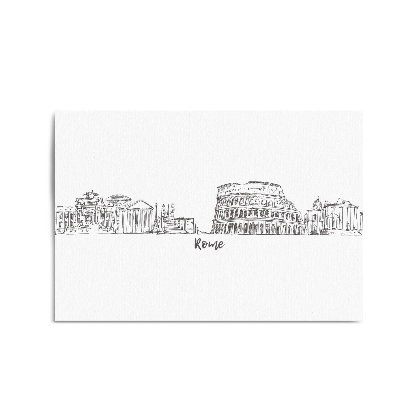 Rome Drawing Cityscape Minimtal Travel Wall Art - The Affordable Art Company