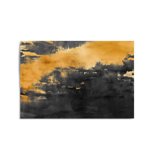 Black & Gold Abstract Painting Wall Art - The Affordable Art Company