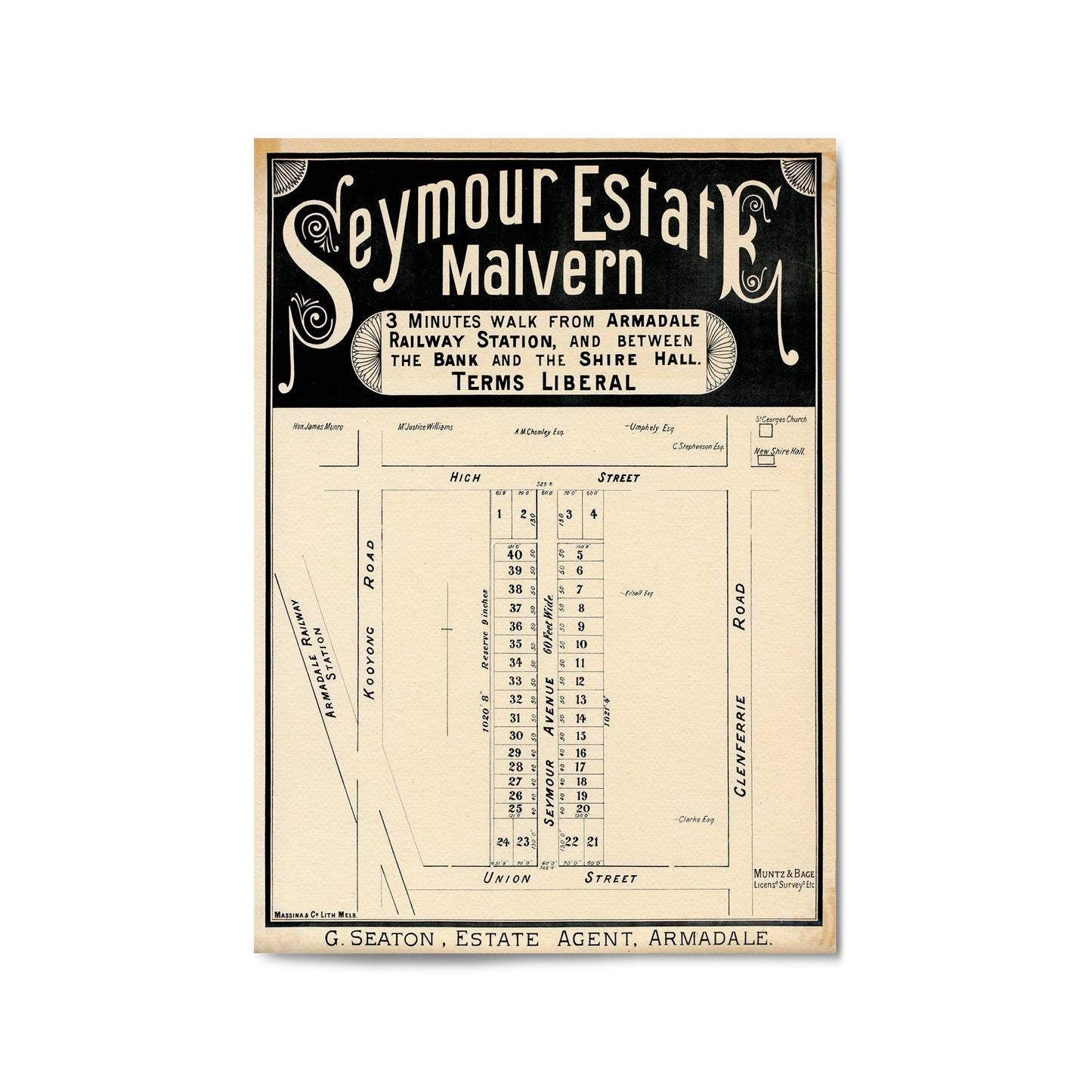 Malvern Melbourne Vintage Real Estate Advert Art #6 - The Affordable Art Company