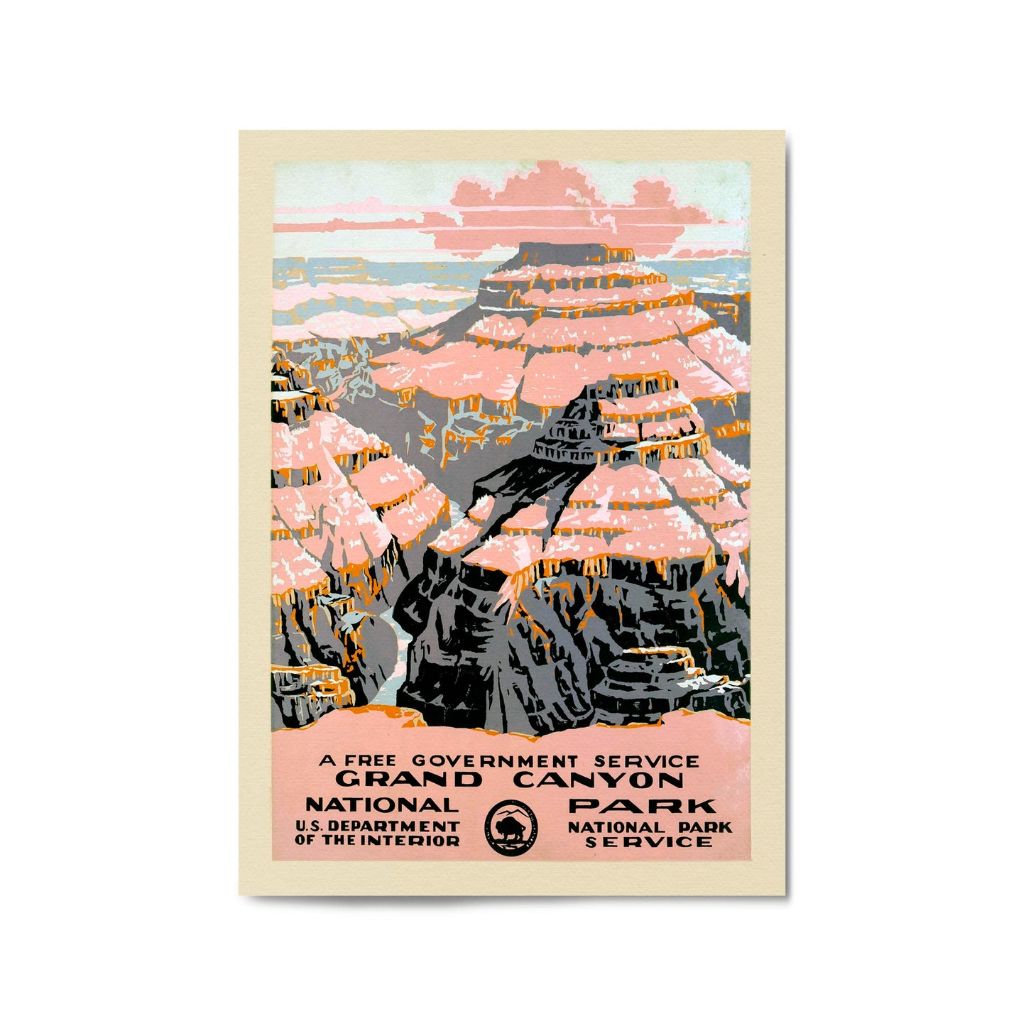 Grand Canyon, USA Vintage Travel Advert Wall Art - The Affordable Art Company