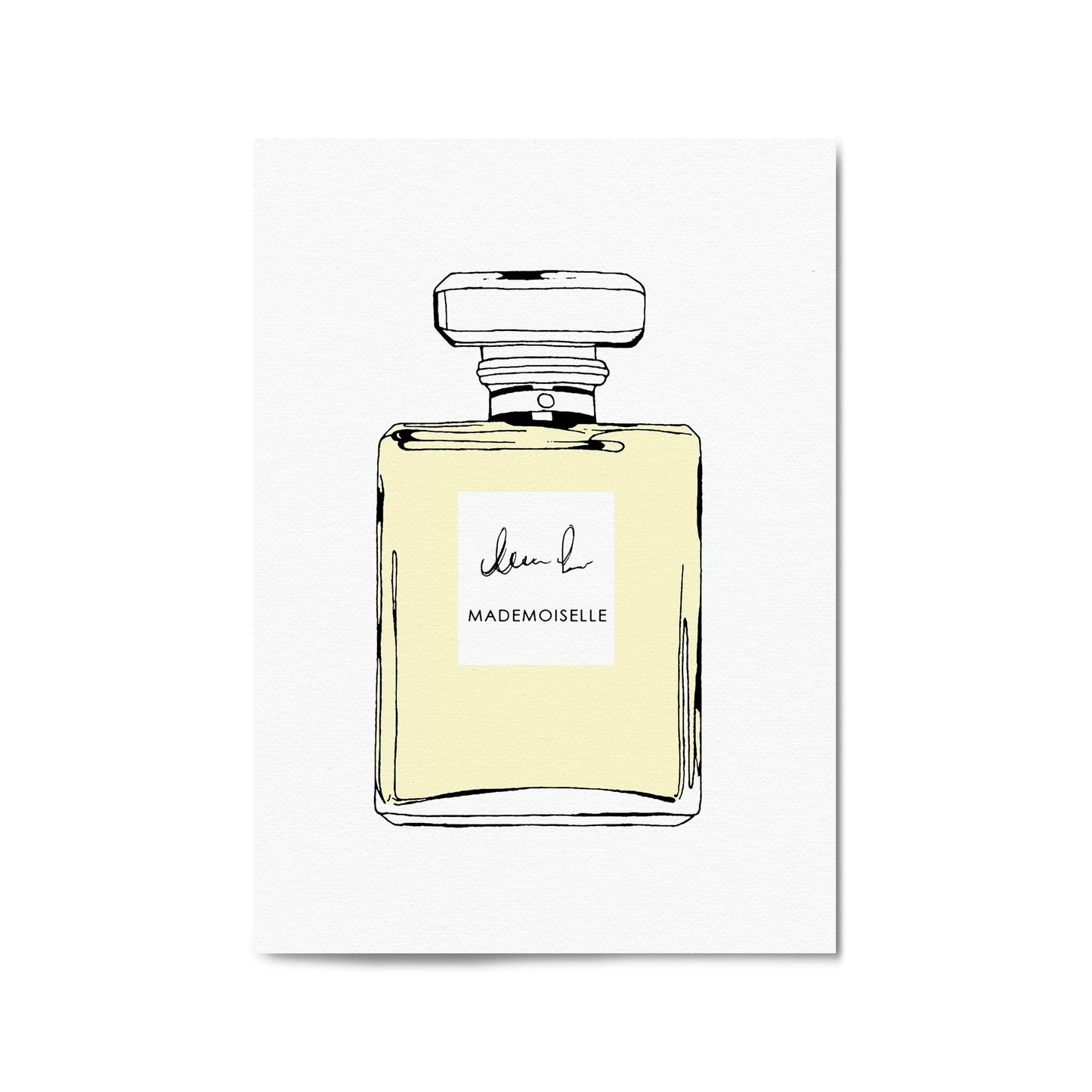 Yellow Minimal Perfume Bottle Fashion Wall Art - The Affordable Art Company
