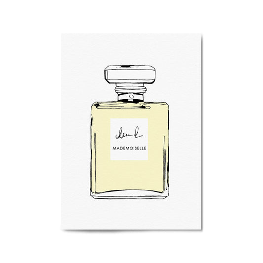 Yellow Minimal Perfume Bottle Fashion Wall Art - The Affordable Art Company