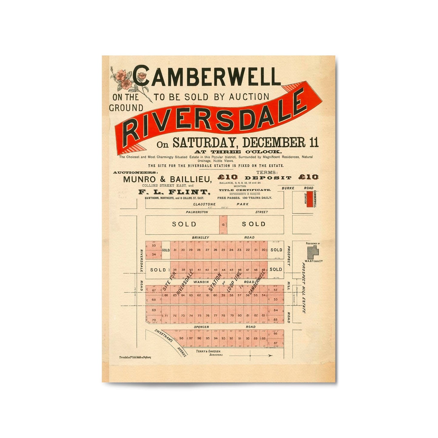 Camberwell Melbourne Vintage Real Estate Ad Art #1 - The Affordable Art Company