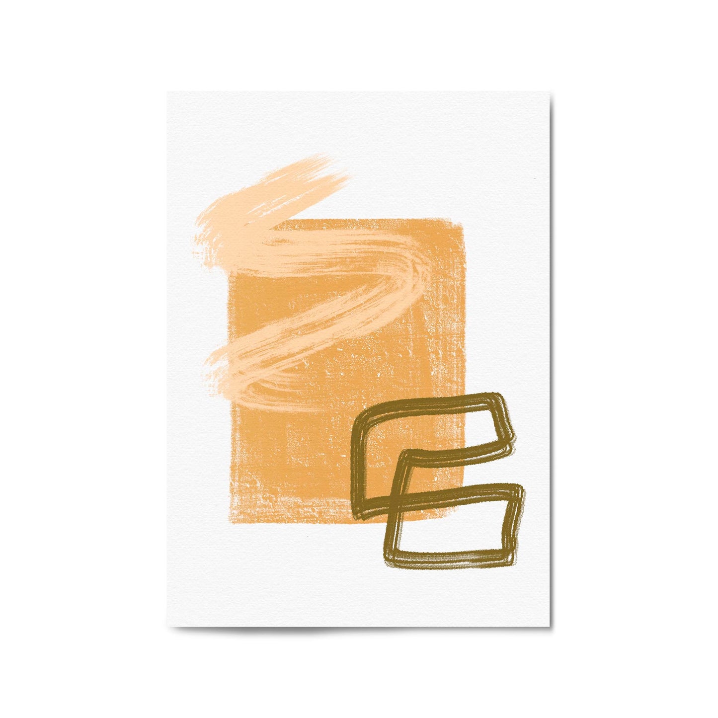 Rough Abstract Minimal Painting Line Wall Art #1 - The Affordable Art Company