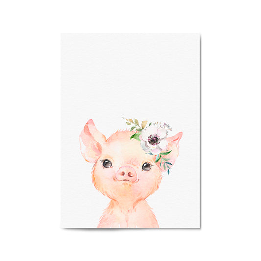 Cute Baby Pig Piglet Nursery Animal Gift Wall Art #1 - The Affordable Art Company