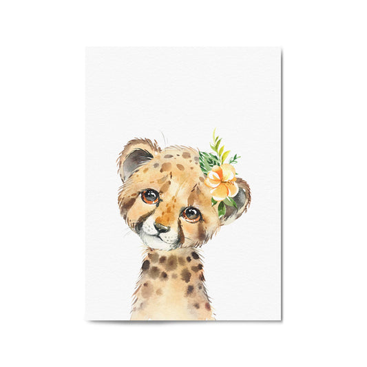Cute Baby Leopard Nursery Animal Gift Wall Art - The Affordable Art Company