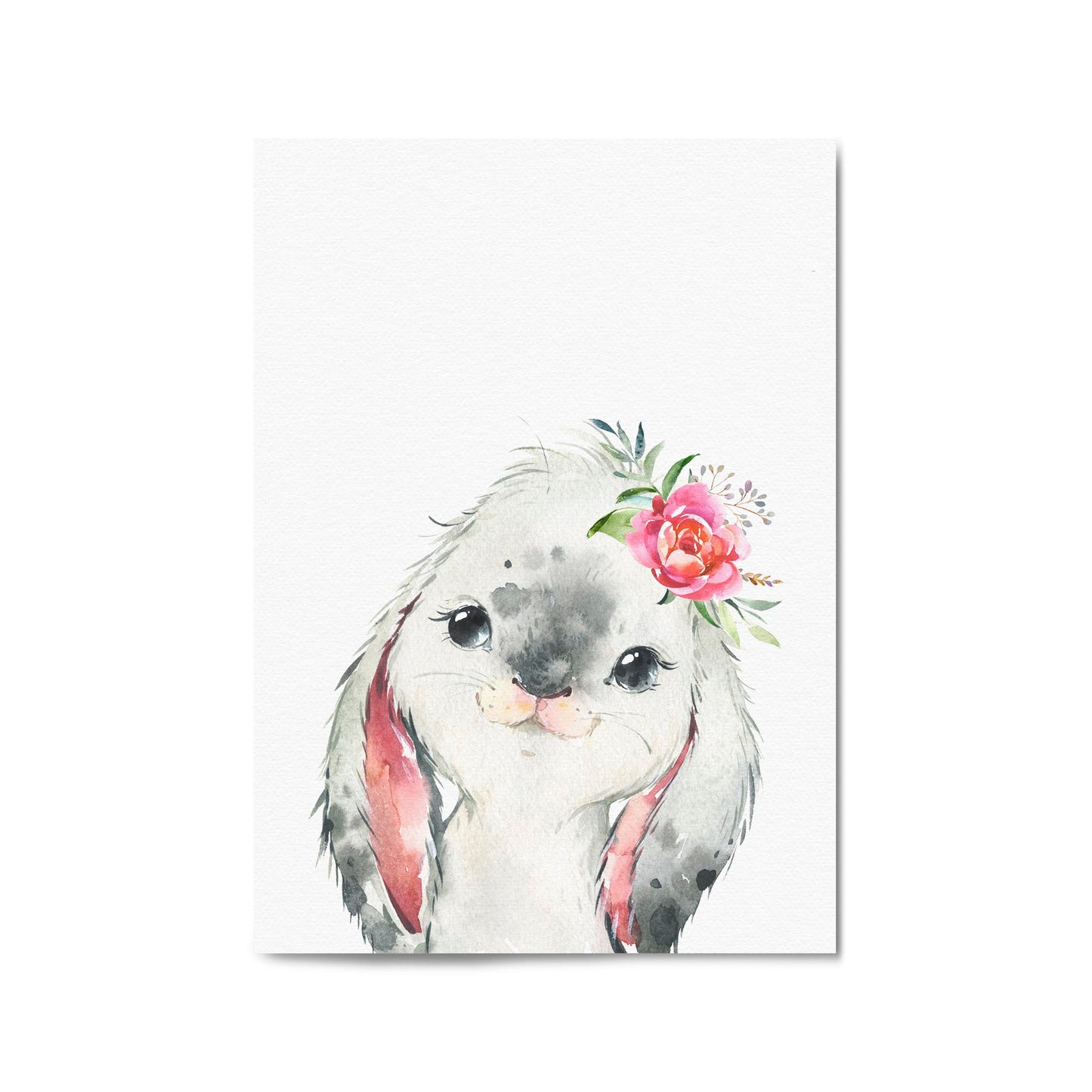 Cute Baby Bunny Rabbit Nursery Animal Wall Art - The Affordable Art Company