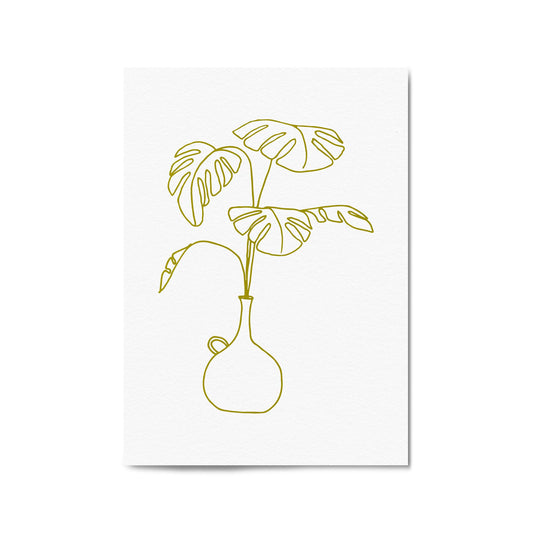 Abstract House Plant Minimal Living Room Wall Art #14 - The Affordable Art Company