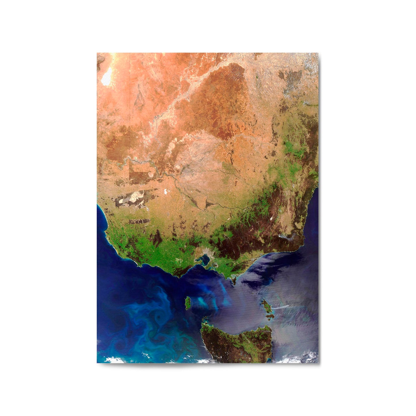 Victoria, Australia Satellite Photograph Wall Art - The Affordable Art Company