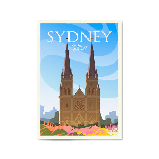 Retro Sydney Australia Vintage Travel Wall Art #1 - The Affordable Art Company