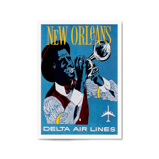 New Orleans USA Jazz Vintage Travel Advert Art - The Affordable Art Company