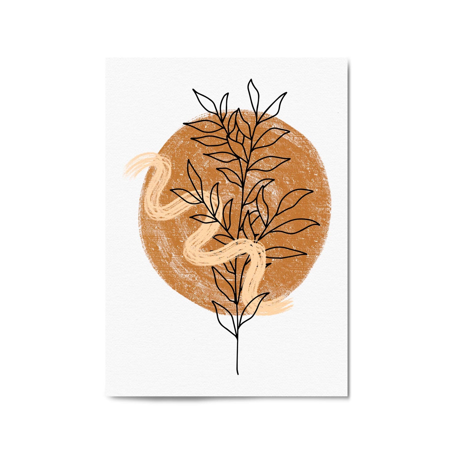 Plant Abstract Minimal Retro Drawing Wall Art #1 - The Affordable Art Company