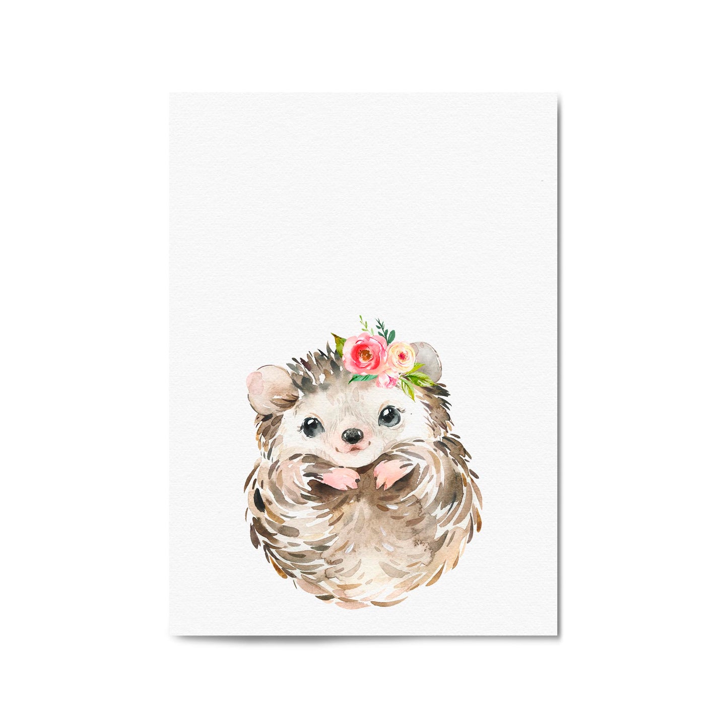 Cute Baby Hedgehog Nursery Animal Gift Wall Art - The Affordable Art Company