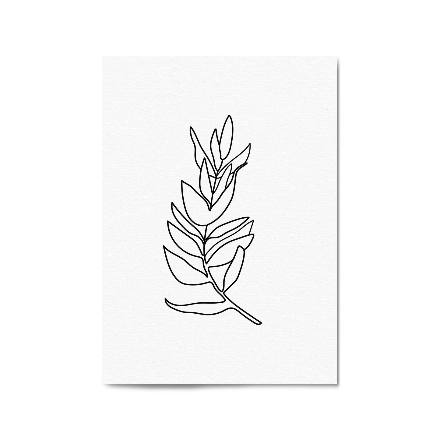 Minimal Branch Line Drawing Plant Nature Wall Art #1 - The Affordable Art Company