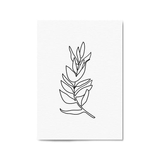 Minimal Branch Line Drawing Plant Nature Wall Art #1 - The Affordable Art Company