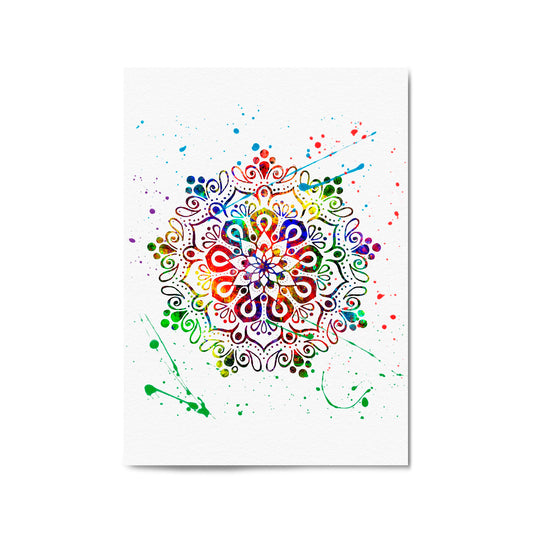 Calming Mandala Yoga Buddhist Wall Art - The Affordable Art Company