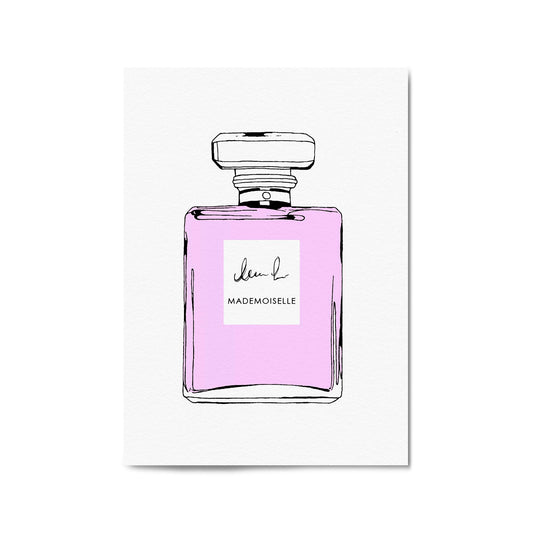 Violet Minimal Perfume Bottle Fashion Wall Art - The Affordable Art Company