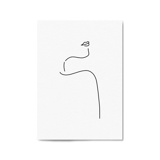 Female Body Nude Minimal Line Drawing Wall Art #3 - The Affordable Art Company