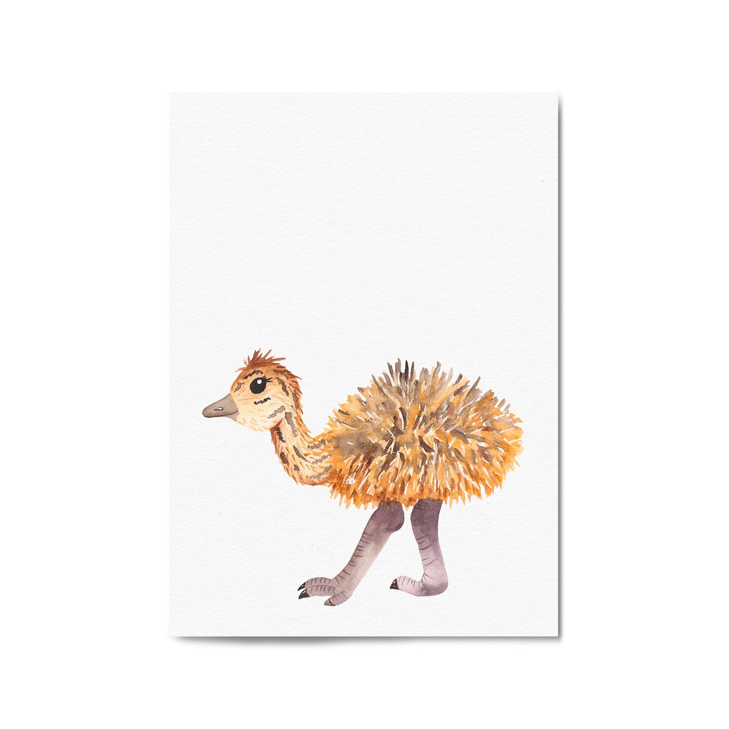 Cartoon Ostrich Cute Nursery Baby Animal Art - The Affordable Art Company