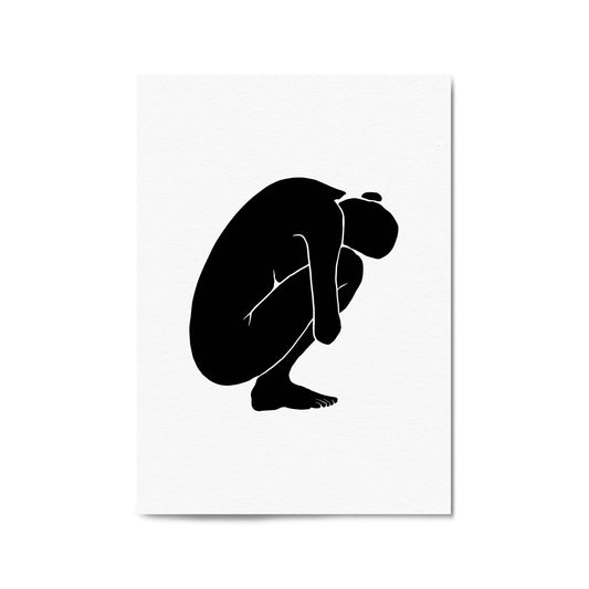 Nude Female Form Abstract Minimal Black Wall Art #2 - The Affordable Art Company