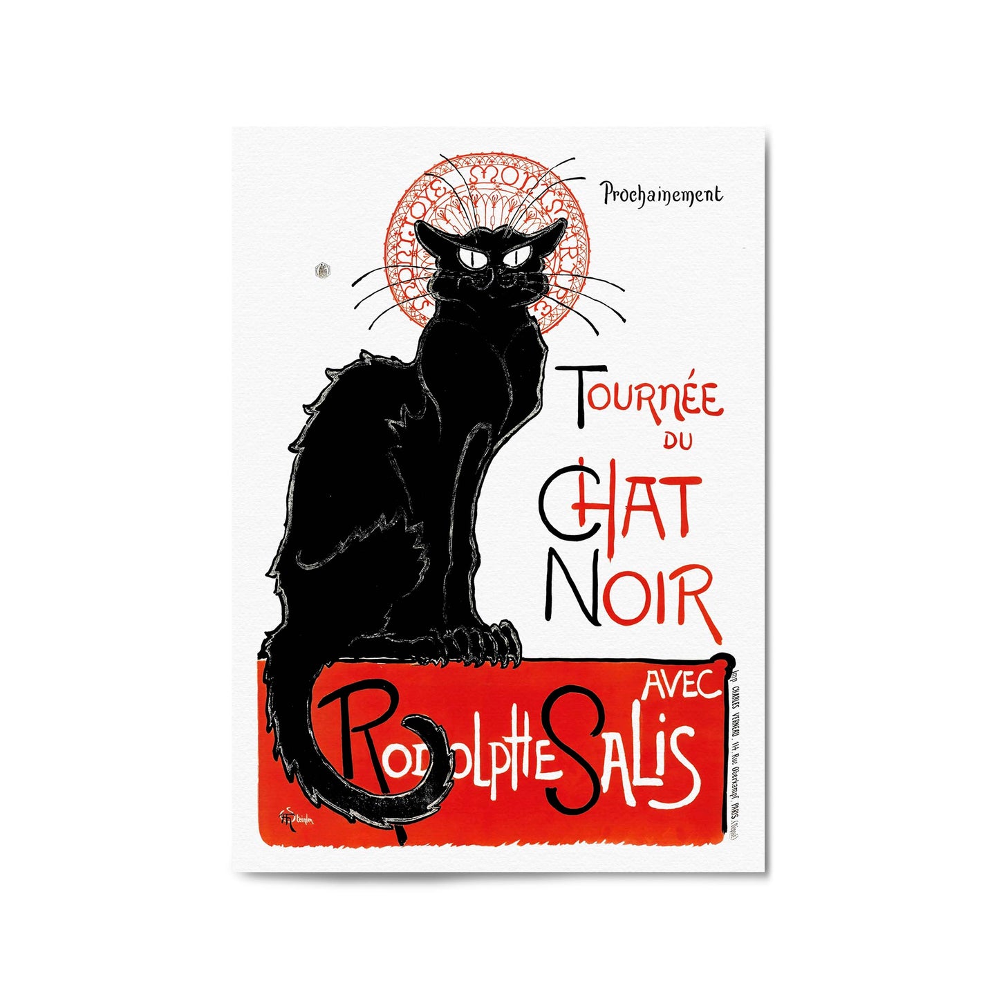 French Chat Noir Black Cat Vintage Advert Wall Art - The Affordable Art Company